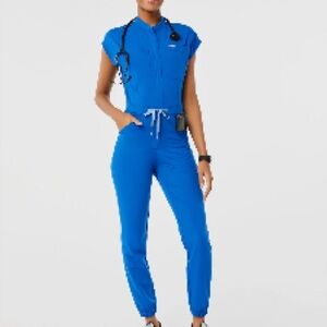 Figs ROYAL BLUE LIMITED EDITION Jumpsuit with teal blue Tie